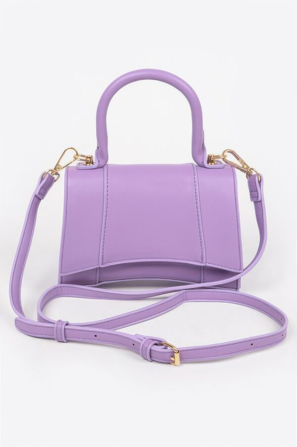 Faux Leather Top Handle Bag – Structured Mid-Size