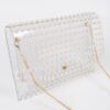 Transparent Envelope Clutch with Faux Pearl Studs