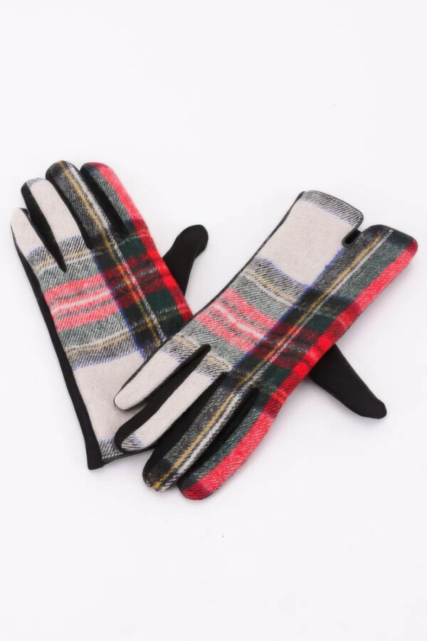 Plaid Gloves with Warm Lining – Flexible Fit