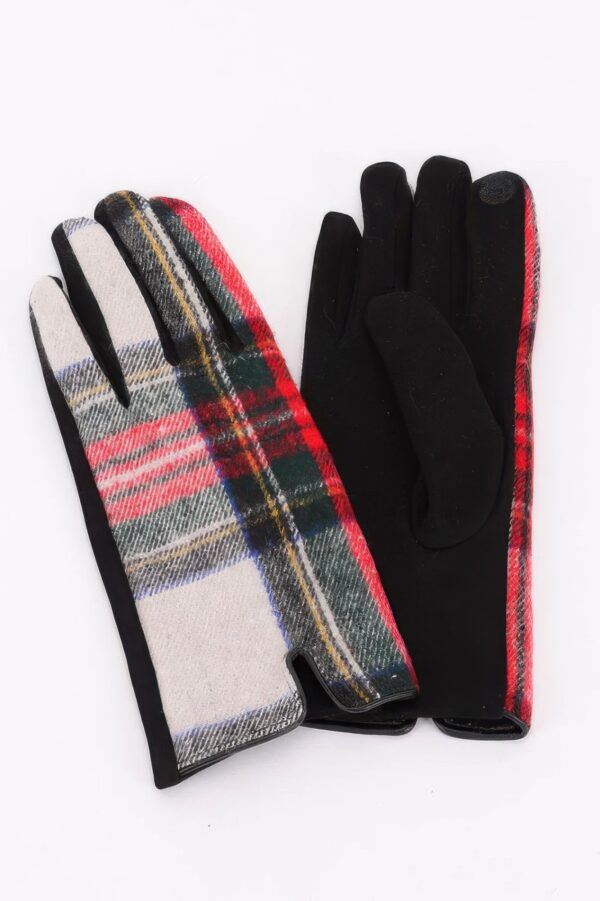 Plaid Gloves with Warm Lining – Flexible Fit