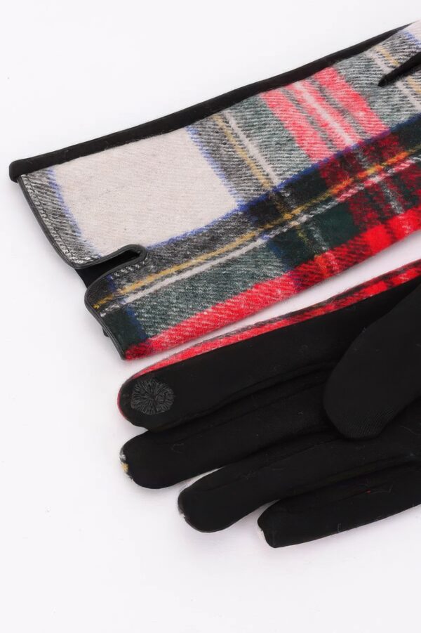 Plaid Gloves with Warm Lining – Flexible Fit