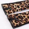 Leopard Knit Gloves with Bow Accent