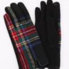 Soft-Lined Plaid Pattern Gloves – Winter Style