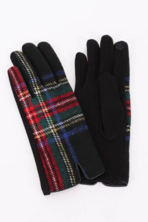 Soft-Lined Plaid Pattern Gloves – Winter Style