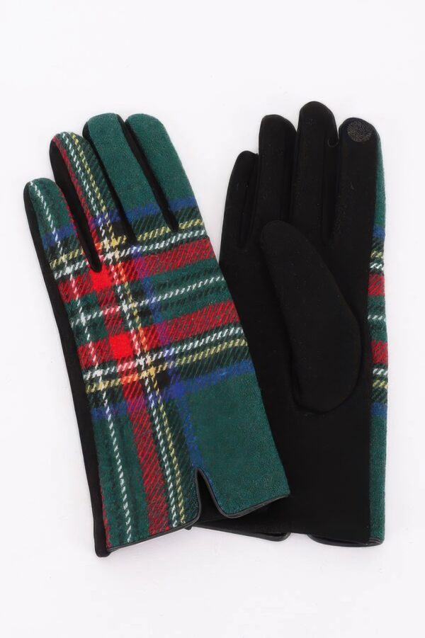 Soft-Lined Plaid Pattern Gloves – Winter Style