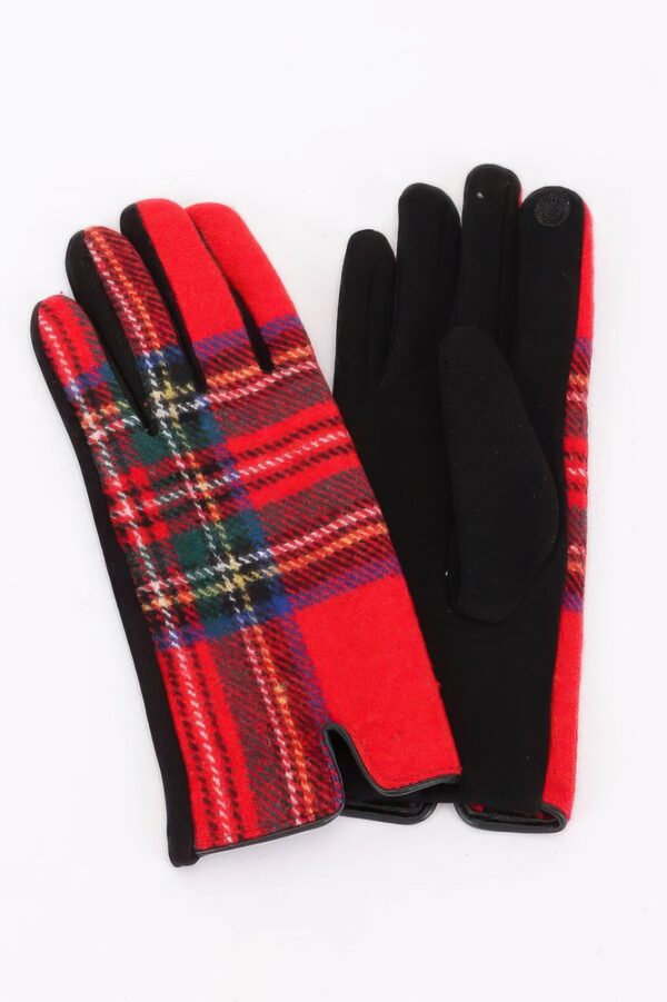 Soft-Lined Plaid Pattern Gloves – Winter Style