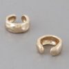 Abstract Dent Hoop Earrings – Polished Sculptural Hoops