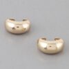 Petite Crescent Hoop Earrings – High-Polish Metallic Finish