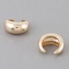 Petite Crescent Hoop Earrings – High-Polish Metallic Finish