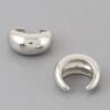 Petite Crescent Hoop Earrings – High-Polish Metallic Finish