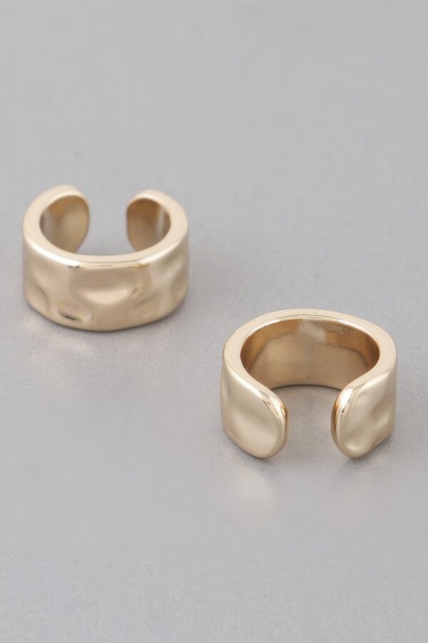 Delicate Dent Textured Hoop Earrings – Polished Shine