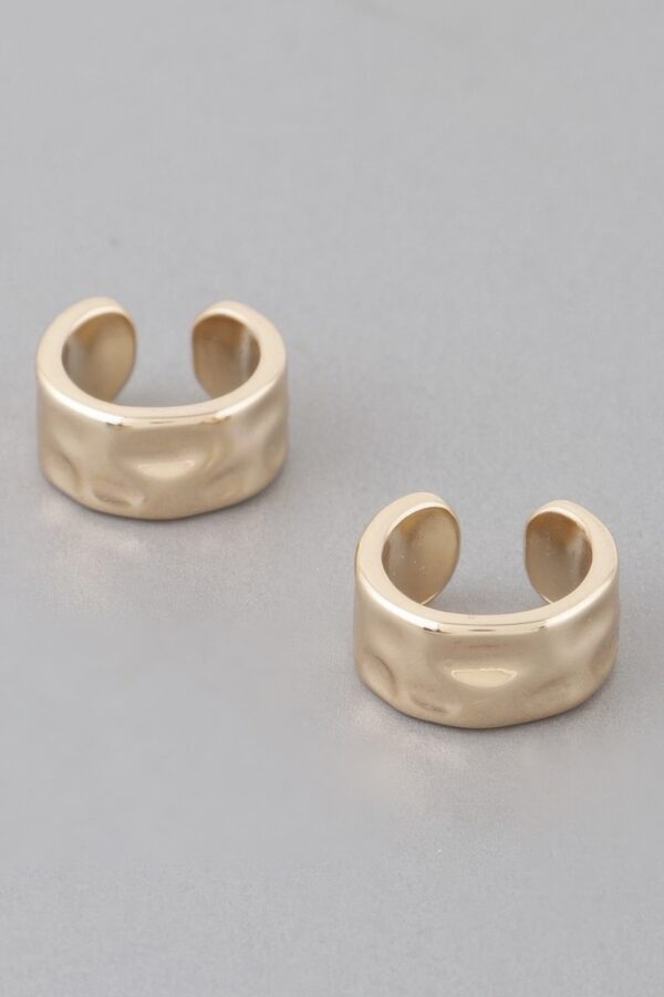 Delicate Dent Textured Hoop Earrings – Polished Shine