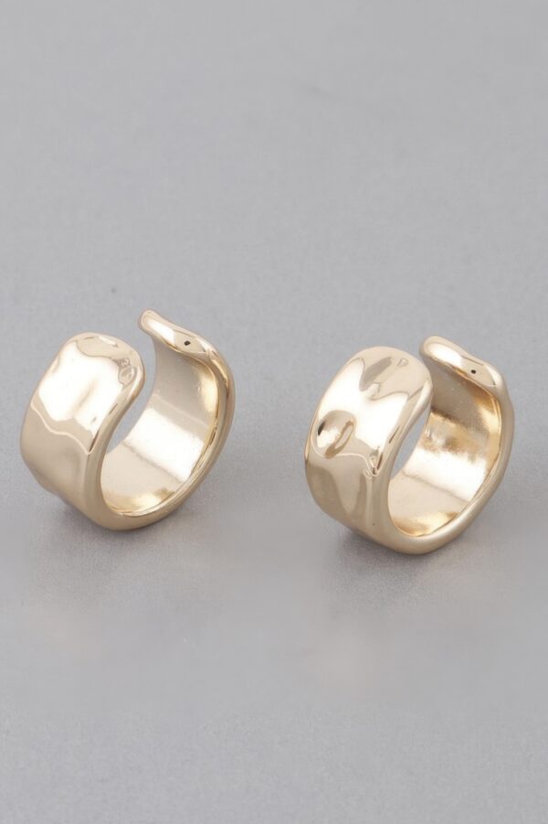Delicate Dent Textured Hoop Earrings – Polished Shine