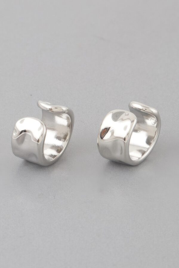 Delicate Dent Textured Hoop Earrings – Polished Shine
