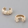 Abstract Ripple Hoop Earrings – Sculpted Mid-Size