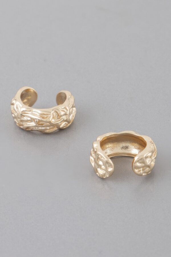 Abstract Ripple Hoop Earrings – Sculpted Mid-Size