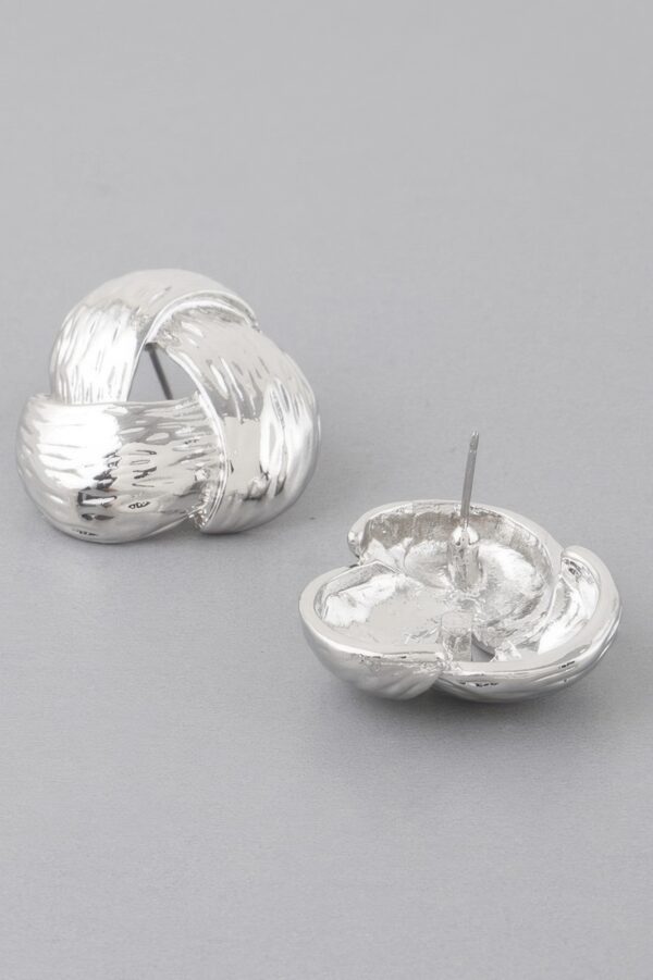 Hammered Interwoven Stud Earrings – Textured Metal