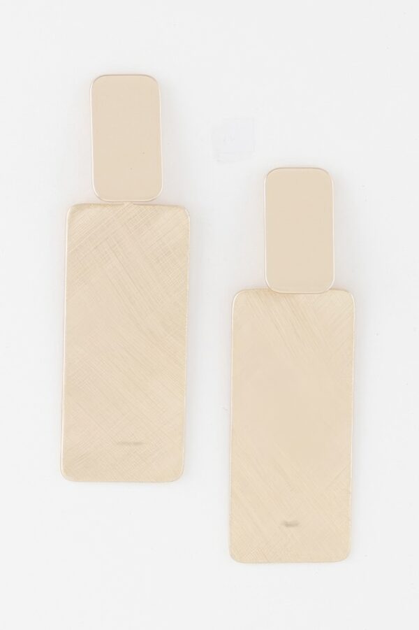 Abstract Bar Drop Earrings – Polished Sculptural Drop