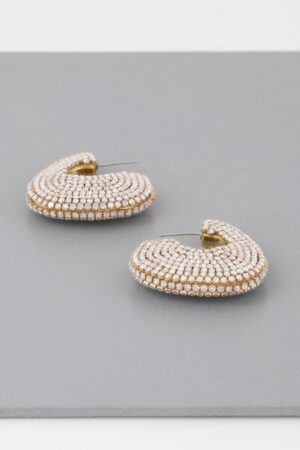 Drop Post Earrings – Polished Metal Circle, 1.5″