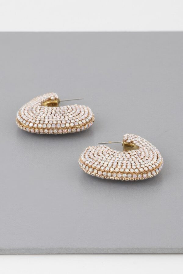 Drop Post Earrings – Polished Metal Circle, 1.5″