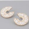 Multi-Pearl C Stud Earrings – Polished Metal