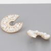 Multi-Pearl C Stud Earrings – Polished Metal