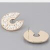Multi-Pearl C Stud Earrings – Polished Metal