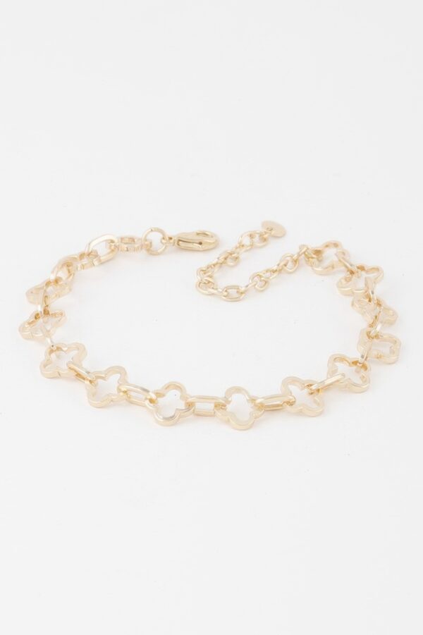 Clover Link Chain Bracelet – Polished Metal Clover Links