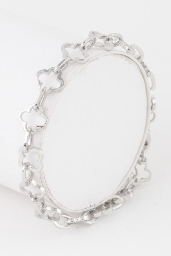 Clover Link Chain Bracelet – Polished Metal Clover Links