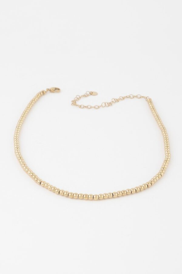 Beaded Necklace with Polished Beads – 14 inch