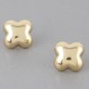 Four-Leaf Stud Earrings – Polished Metallic