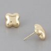 Four-Leaf Stud Earrings – Polished Metallic