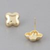 Four-Leaf Stud Earrings – Polished Metallic