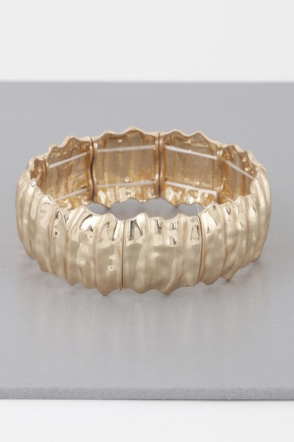 Multi-Layer Hammered Metal Bracelet – Slip-On