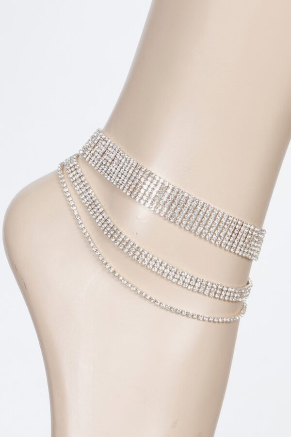 Layered Rhinestone Anklet – Multi-Strand Sparkle