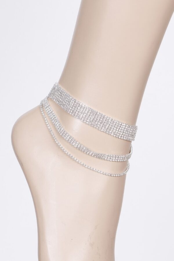 Layered Rhinestone Anklet – Multi-Strand Sparkle