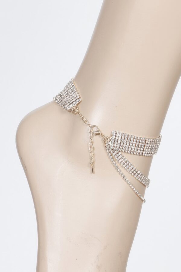 Layered Rhinestone Anklet – Multi-Strand Sparkle