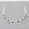 Emerald Rhinestone Choker Necklace – Polished Metal
