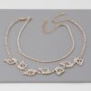 Rhinestone Leaf Choker Necklace – Delicate Leaf Motif