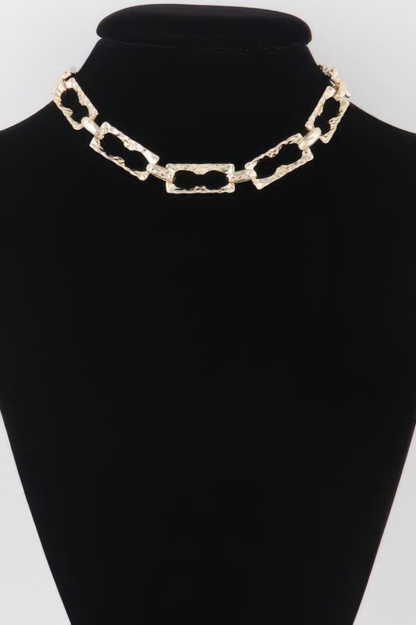 Hammered Link Chain Necklace – Textured Metal Links