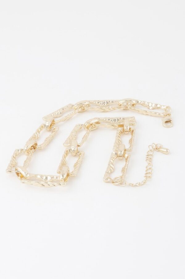 Hammered Link Chain Necklace – Textured Metal Links