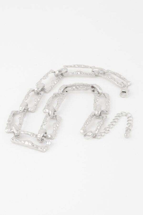 Hammered Link Chain Necklace – Textured Metal Links