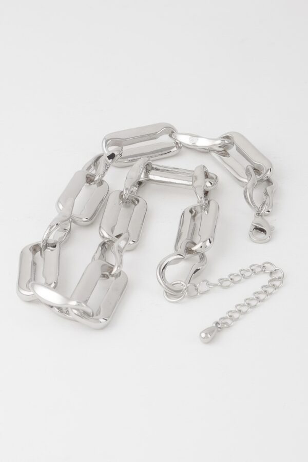 Hammered Chain Necklace – Shiny Textured Links, 16″