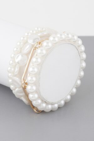 Multi-Strand Faux Pearl Bracelet – Layered Stretch Design
