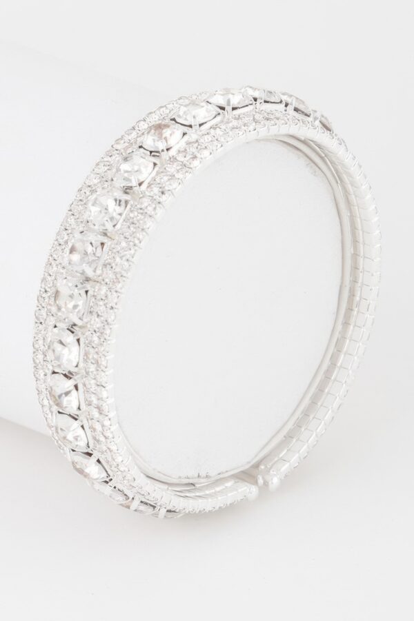 Rhinestone Cuff Bracelet – Polished Metal Sparkle