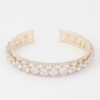 Cubic Rhinestone Cuff Bracelet – Polished Slip-On