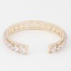 Cubic Rhinestone Cuff Bracelet – Polished Slip-On