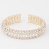 Crystal Bar Open Cuff Bracelet – Polished Finish