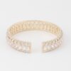 Crystal Bar Open Cuff Bracelet – Polished Finish