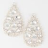 Rhinestone Teardrop Earrings – Polished Metallic